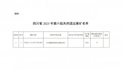 四川省2025年第六批关闭退出煤矿名单公示